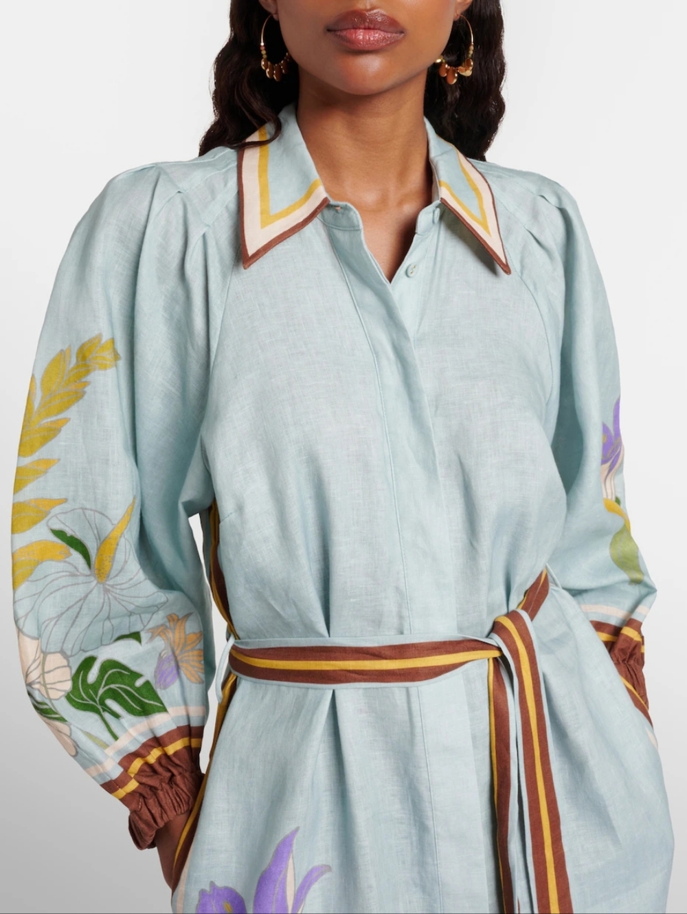 ALEMAIS Alfie Linen Midi Shirt Dress - Picture 3 of 15